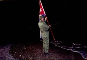 Fidel en Playitas de Cajobabo el 11 de abril de 1995. Foto: Fidel soldado de las ideas.