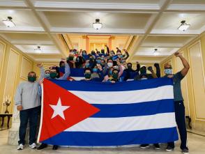 Diplomáticos cubanos de la Embajada de Cuba en Washington celebraron el 1ro. de Mayo de 2020, Día Internacional de los Trabajadores. Foto: Tomada del Twitter de la, Embajada de Cuba en EE.UU. Diplomáticos cubanos de la Embajada de Cuba en Washington celebraron el 1ro. de Mayo de 2020, Día Internacional de los Trabajadores. Foto: Tomada del Twitter de la, Embajada de Cuba en EE.UU.